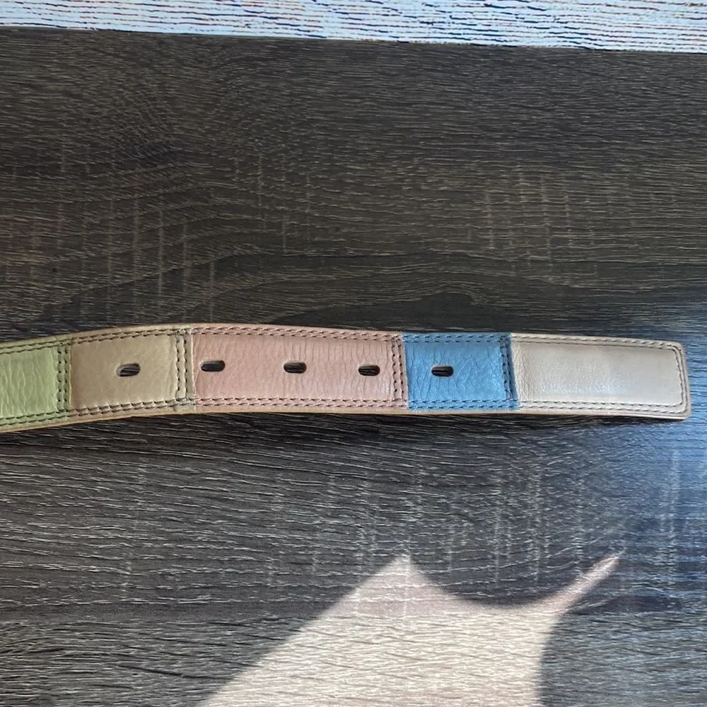 Vintage Women’s 32” Vintage Color Block Fossil Leather Belt